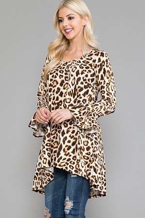 Long Sleeve Tunic with Ruffled ...